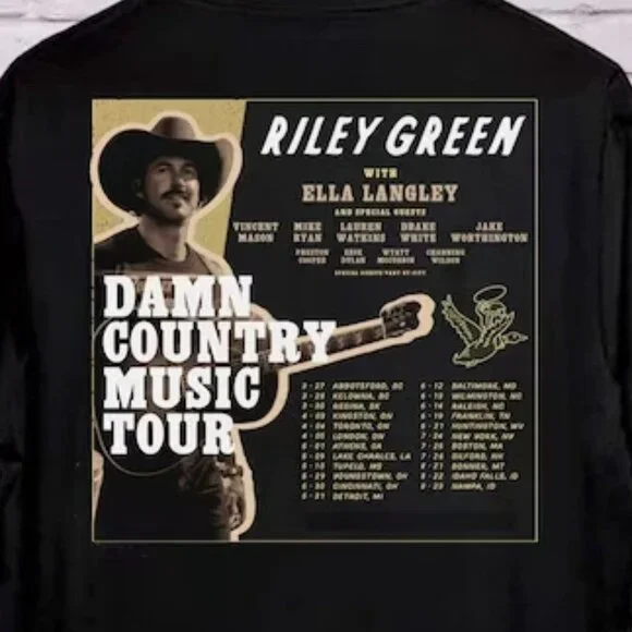 2025 Riley Green Damn Country Music Tour T-Shirt, Riley Green 2025 Concert 73 - Picture 6 of 6